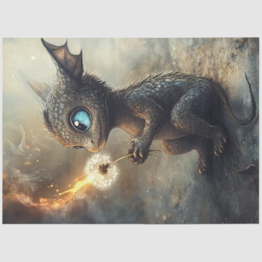 デクッペお洒落ージ小さなドラゴンクリーチャーDandelion 薄葉紙 (正面)