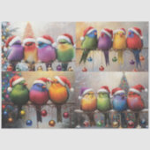 デクパージュのクリスマス 鳥 スクラップブッキング 薄葉紙 (正面)