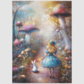デクパージュの幻想的な金髪少女とウサギの森 薄葉紙 (正面)