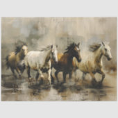 デクパージュの野生の絵画的な馬が走るデザイン 薄葉紙 (正面)