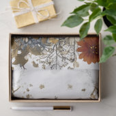 デクパージュの鹿の花の芸術作品 クリスマス 薄葉紙 (ギフト)