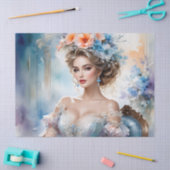 デクパージュ家具 女性の美しい肖像画 薄葉紙 (クラフト)