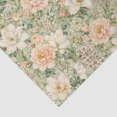 デクパージュ用アンティーク調のピーチとベージュの花 薄葉紙 (詳細)