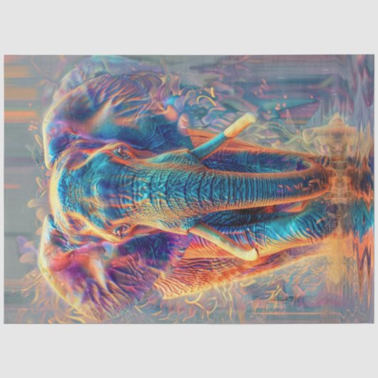 デクパージュ ネオンカラーの壮麗な象 薄葉紙 (正面)