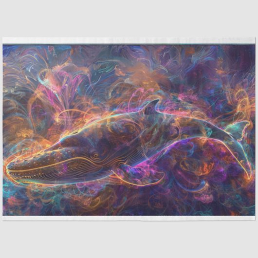 デクパージュ ネオンクジラアート 薄葉紙 (正面)