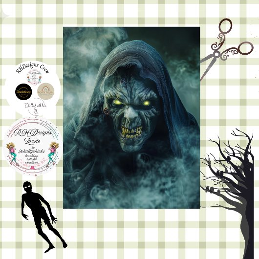 デクパージュ ハロウィン モンスター 発光目 薄葉紙