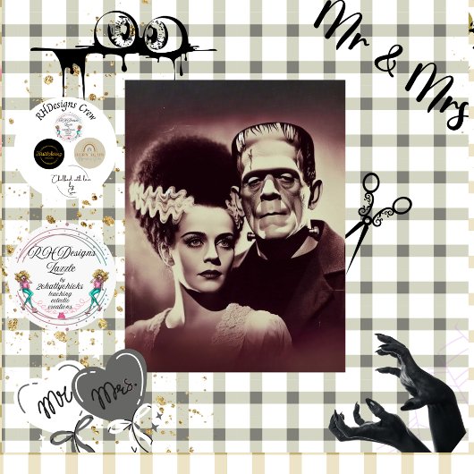 デクパージュ ハロウィン Mr & Mrs. Bolt ホラー デュオ 薄葉紙