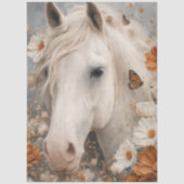 デクパージュ フラワー 白馬の肖像 馬 薄葉紙 (正面)