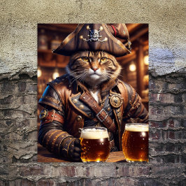 デクパージュ - 海賊スチームパンク猫のビール飲み姿 -  薄葉紙