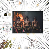 デクパージュ 筋肉消防士 大胆なアートワーク 薄葉紙
