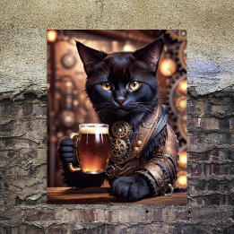 デクパージュ - 蒸気猫がビールを飲む ラッピングペーパーシート
