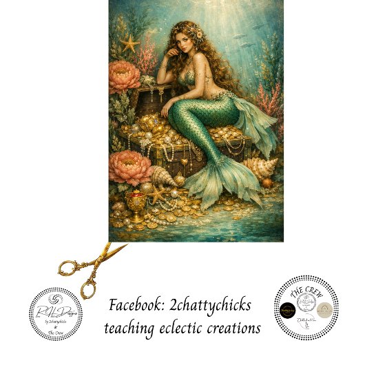 デクパージュ 魔法の人魚の宝物 ファンタジー 薄葉紙