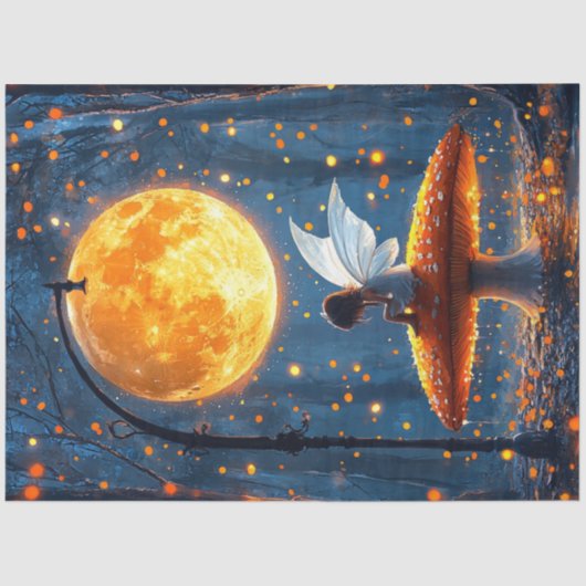 デクペお洒落ージの白熱［赤熱］光を放つキノコ 薄葉紙 (正面)