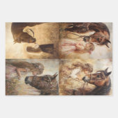 デクペお洒落ージコレクションウマ&スワン ラッピングペーパーシート (正面)