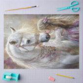 デクペお洒落ージ修飾された馬&子 薄葉紙 (クラフト)