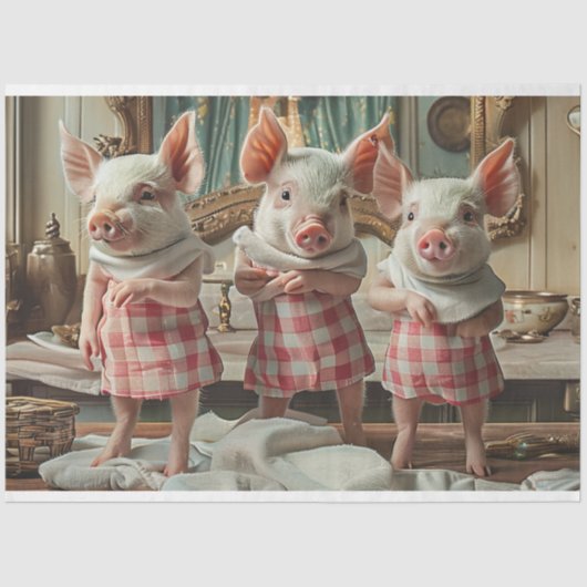 デクペお洒落ージ3ピッグド市松模様にレドレス 薄葉紙 (正面)