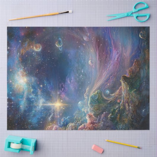 デクペお洒落ー鮮やかグ景観の地形 薄葉紙 (クラフト)