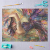 デクペお洒落鮮やかージ女性ダンサー 薄葉紙 (クラフト)