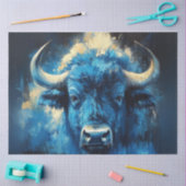 デクペコンテンポラリーージ青絵を描バイソン 薄葉紙 (クラフト)