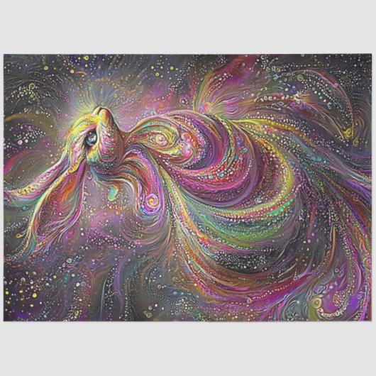 デクペサイケデリックーお洒落グ・イースター・ウサギ 薄葉紙 (正面)