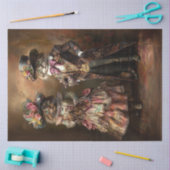 デクペビクトリアンージ時代の猫 薄葉紙 (クラフト)