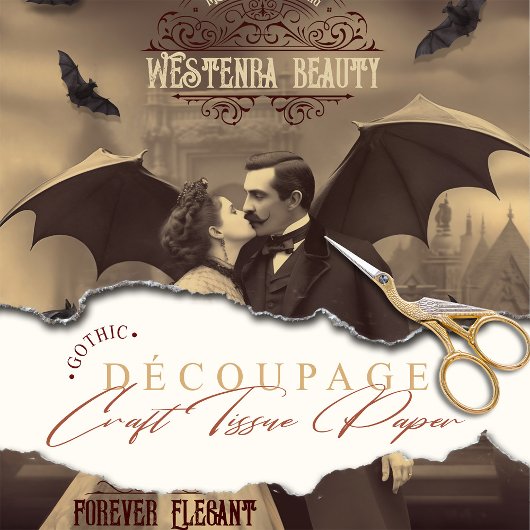 デクペビクトリアンージ美しいドラキュラキスゴシック 薄葉紙