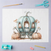 デクページお洒落ティール(緑がかった色)かぼちゃキャリッジ 薄葉紙 (クラフト)