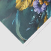 デクページお洒落ティール（緑がかった色）イエローコンアパルト 薄葉紙 (詳細)