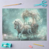 デクページお洒落ティール（緑がかった色）フェアユータリーキャリッジ&ホール 薄葉紙 (クラフト)