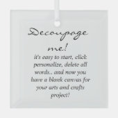 デクページアイディア、芸術と工芸品 ガラスオーナメント (正面)