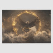 デクページイーグル威厳のあるゴールデンリングや輪飛んでいる 薄葉紙 (正面)