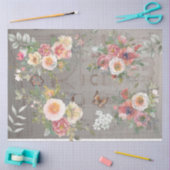 デクページティッシュペーパーゴシックフローラデザイン 薄葉紙 (クラフト)