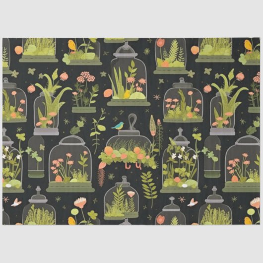 デクページティッシュペーパーテラリウムズクロッシュベルジャー 薄葉紙 (正面)