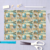 デクページティッシュペーパーヴィンテージブルーパリ 薄葉紙 (クラフト)