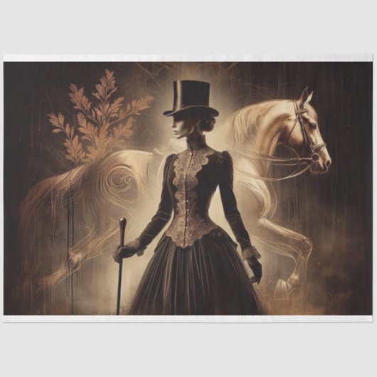 デクページティッシュペーパー馬術ビクトリアン系 薄葉紙 (正面)