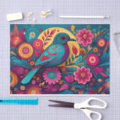 デクページフォークアートバードティッシュペーパー 薄葉紙 (クラフト)