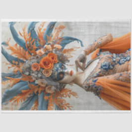 デクページポートレートのマルディグラスクイーン 薄葉紙