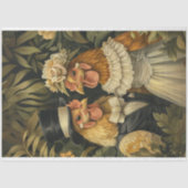 デクページヴィンテージ結婚式鶏&チキン 薄葉紙 (正面)