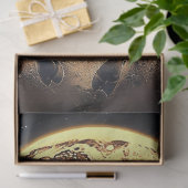 デクページ女性のカーボーイライディングブルオンムーンバックドロップ 薄葉紙 (ギフト)