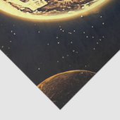 デクページ女性のカーボーイライディングブルオンムーンバックドロップ 薄葉紙 (詳細)