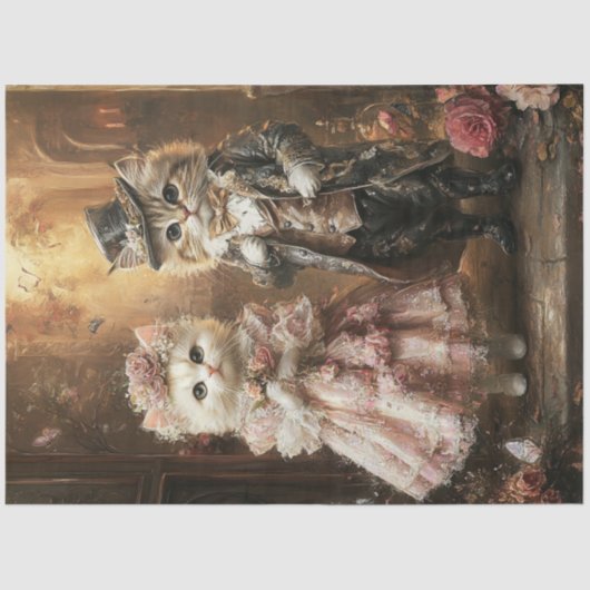 デクページ擬人化ネコヴィンテージ服 薄葉紙 (正面)