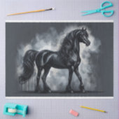 デクページ紙「ブラックアラビアンホース」 薄葉紙 (クラフト)