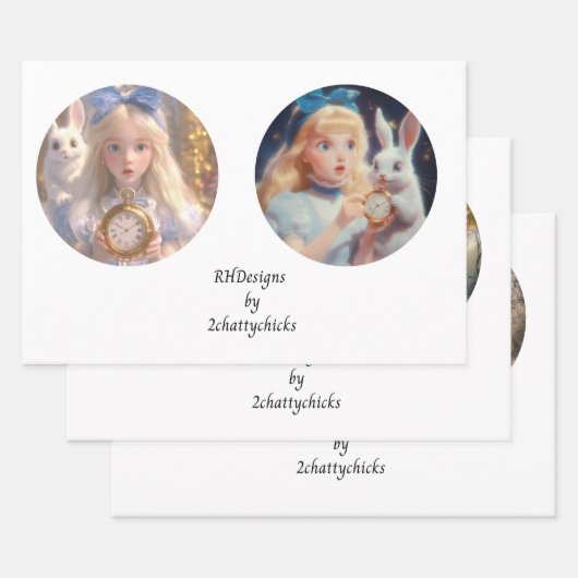 デクページ12インチラウンドファンタジーランドワンダーランド ラッピングペーパーシート (セット)