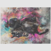 デクペ威厳のあるージブラックホース&ライダー鮮やか 薄葉紙 (正面)