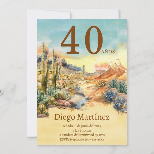 デクンプレニャノスデシエルトヴィンテージフィエスタ40アニョ 招待状 (正面)