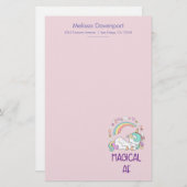 デコおもしろいレーション付きユニコーン魔法ガーリーAF 便箋 (正面/裏面)