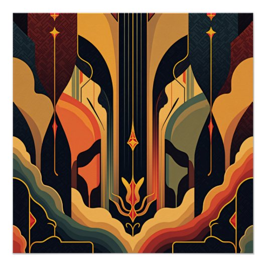 デコアブストラクション光沢 ポスター (正面)