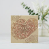 デコアートクリームハート結婚式招待状 招待状 (スタンド正面)