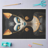 デコアートフェイネコオレンジアイデクページ 薄葉紙 (クラフト)