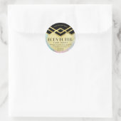 デコアートブラック金ゴールドパステル体バターラベル ラウンドシール (バッグ)